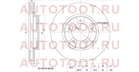 Диск тормозной перед TOYOTA HIACE/REGIUS 2WD KZH100/120 93-02 st-43512-26120 sat – купить в Омске. Цены, характеристики, фото в интернет-магазине autotoot.ru