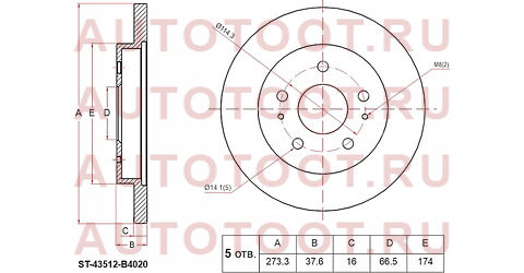 Диск тормозной перед TOYOTA RUSH J210 06- st43512b4020 sat – купить в Омске. Цены, характеристики, фото в интернет-магазине autotoot.ru