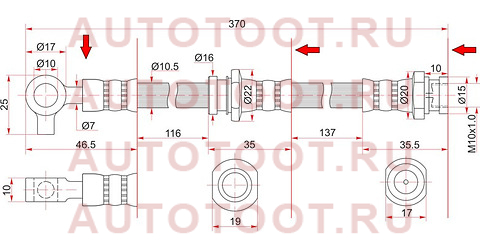 Шланг тормозной передний (Таиланд) NISSAN PATROL/SAFARI KH-51887 (колес) TB42S 87- LH=RH st-46210-10j10 sat – купить в Омске. Цены, характеристики, фото в интернет-магазине autotoot.ru