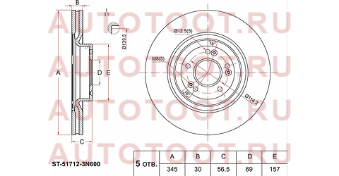 Диск тормозной перед KIA QUORIS 15-/HUYNDAI GENESIS 13- st517123n600 sat – купить в Омске. Цены, характеристики, фото в интернет-магазине autotoot.ru