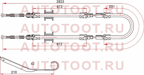 Трос ручного тормоза FORD TRANSIT 2.0/2.5 RH/LH 94-00 (одинарные колеса) st520046 sat – купить в Омске. Цены, характеристики, фото в интернет-магазине autotoot.ru