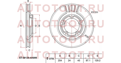 Диск тормозной перед HYUNDAI STAREX/H1 97-04/GALLOPER 98-03/ st581294a000 sat – купить в Омске. Цены, характеристики, фото в интернет-магазине autotoot.ru