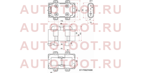 Катушка зажигания RENAULT LOGAN 04-/KANGOO 01-09/SANDERO 07-/ K7J/M (модуль) st7700274008 sat – купить в Омске. Цены, характеристики, фото в интернет-магазине autotoot.ru