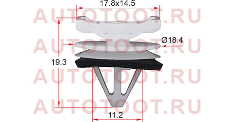 Клипса накладки кузова MAZDA (1 шт.) stkj2511 sat – купить в Омске. Цены, характеристики, фото в интернет-магазине autotoot.ru