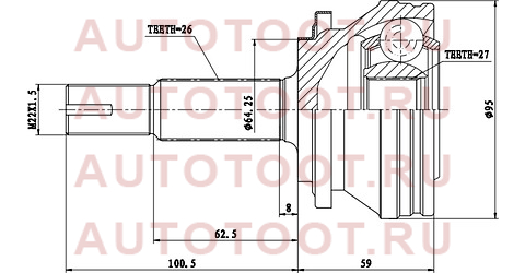 Шрус наружный TOYOTA RAV-4 ACA3#/GSA3# 05-/MARK X ZIO ANA1#/GGA10 07-/ESTIMA ACR5# 06- to030 sat – купить в Омске. Цены, характеристики, фото в интернет-магазине autotoot.ru