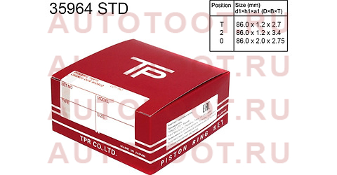 Кольца поршневые STD 2JZFSE (комплект 6 cyl) 35964std tpr – купить в Омске. Цены, характеристики, фото в интернет-магазине autotoot.ru