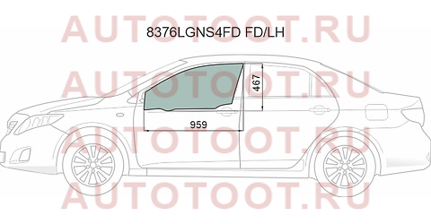 Стекло боковое опускное (Спереди/ Слева/ Цвет зеленый/ Крепления) Toyota Corolla (E150) 06-13 / Coro 8376lgns4fdfdlh xyg – купить в Омске. Цены, характеристики, фото в интернет-магазине autotoot.ru