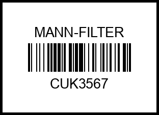 CUK3567 MANN Фильтр салона угольный cuk3567 mann-filter – купить в Омске. Цены, характеристики, фото в интернет-магазине autotoot.ru