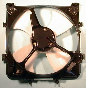 Диффузор радиатора кондиционера в сборе (рамка+мотор+вентилятор)