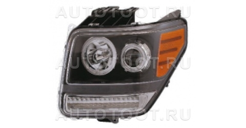Фара левая+правая (комплект, тюнинг, с ободками, внутри черная) -  для DODGE NITRO
